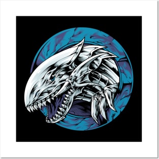 Blue eyes white dragon Posters and Art